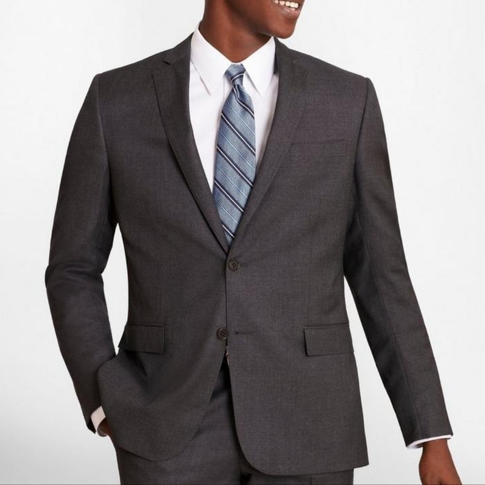 Mens Virgin Wool Signals from Donald Brooks Grey Suit Jacket Made inUSA 38R gray